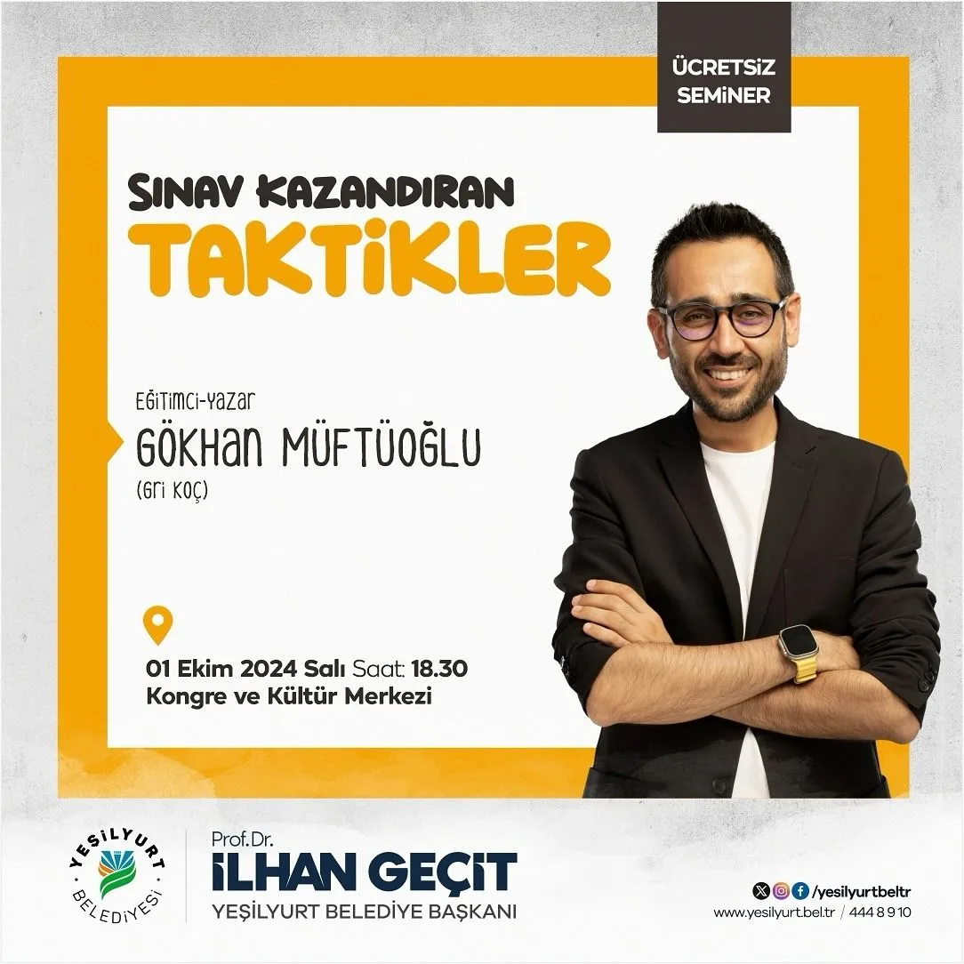 "Sınav Kazandıran Taktikler"1 Ekim Salı Günü Saat 18:30 'Da