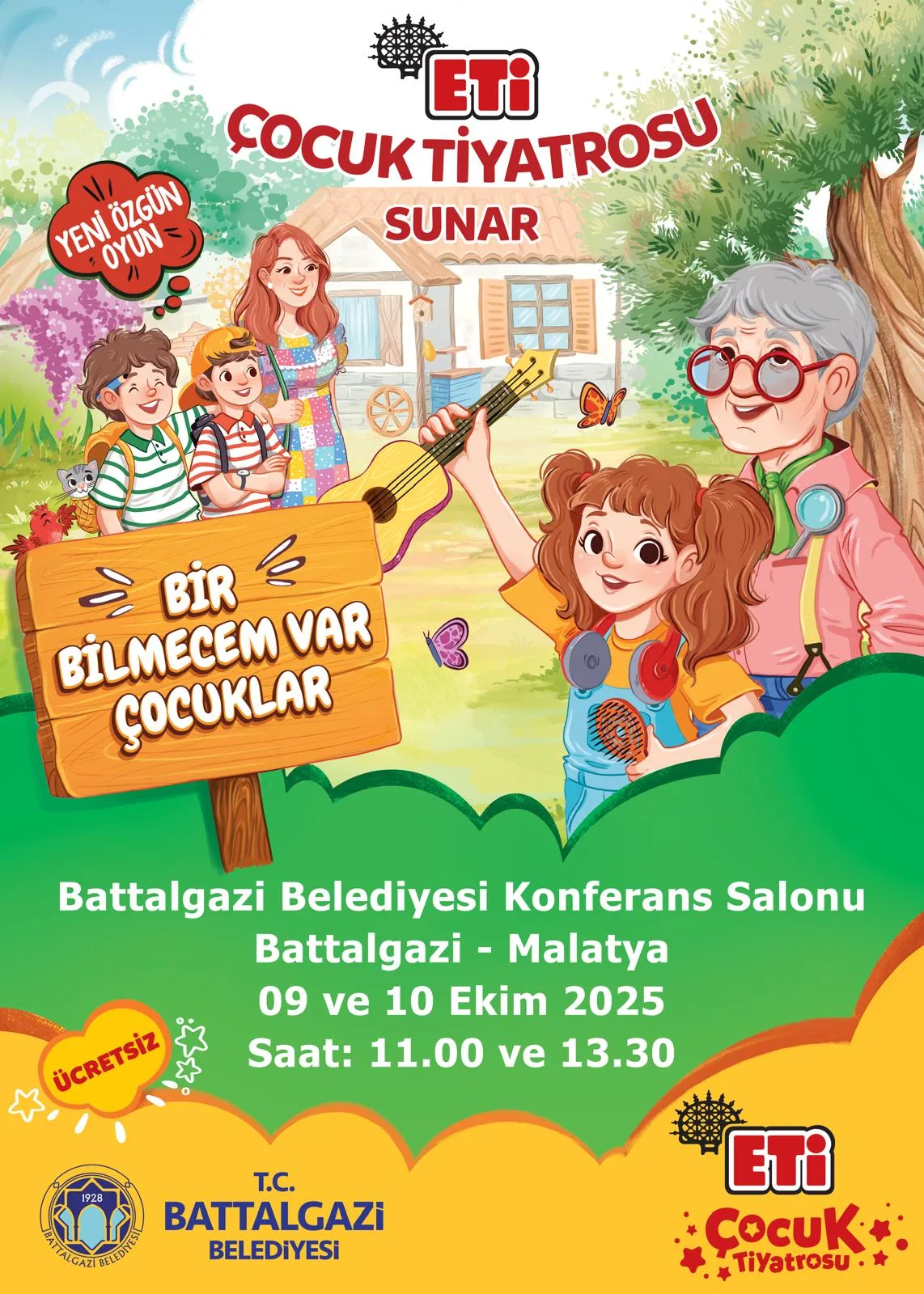 Eti Çocuk Tiyatrosu Battalgazi'de Çocuklarla Buluşacak