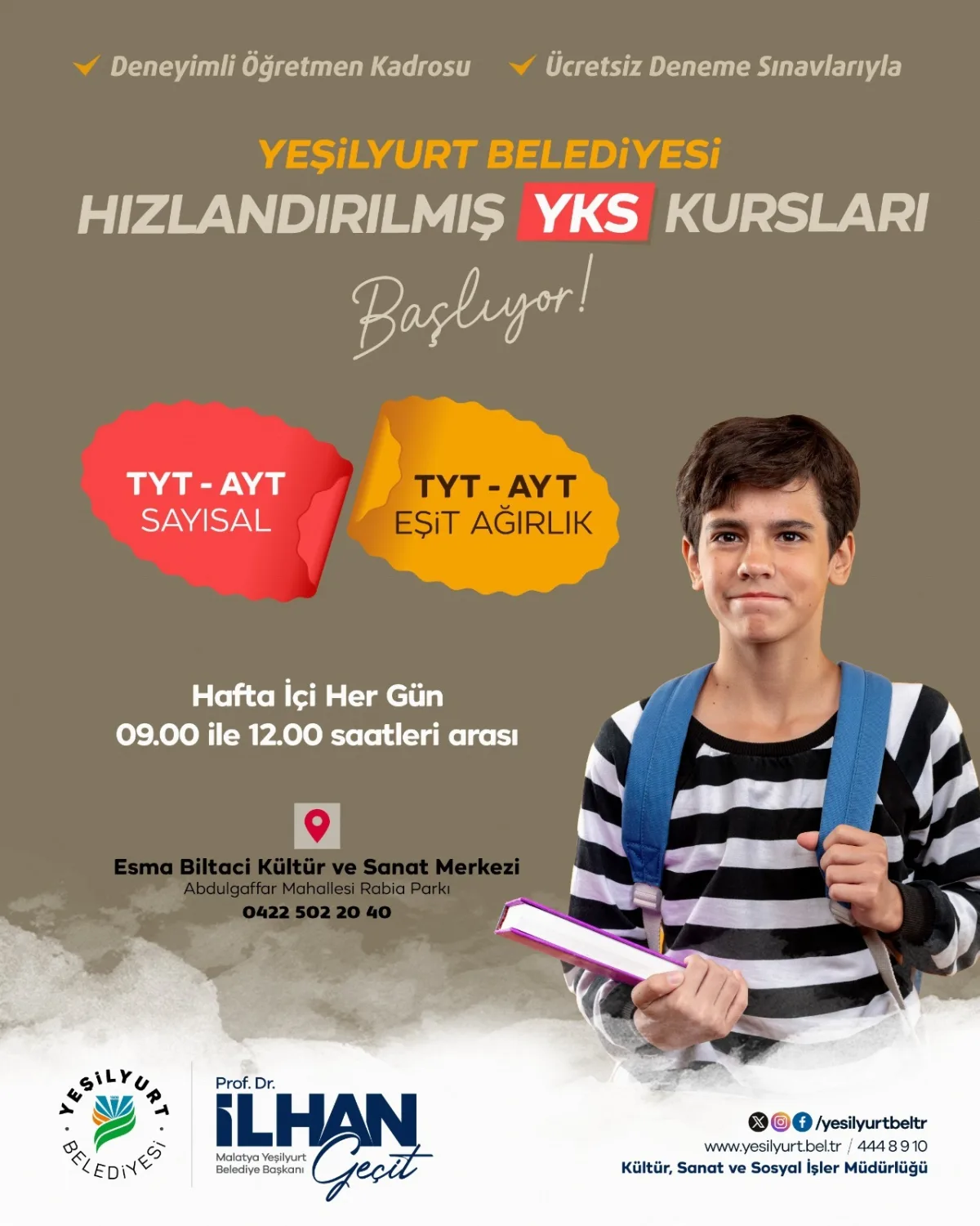 Yeşilyurt Belediyesi "Hızlandırılmış YKS Kursları"Başladı