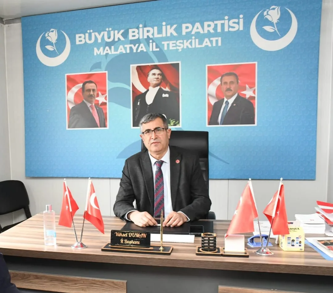 Büyük Birlik Partisi Malatya İl Başkanlığı'ndan Gündeme Dair Açıklama