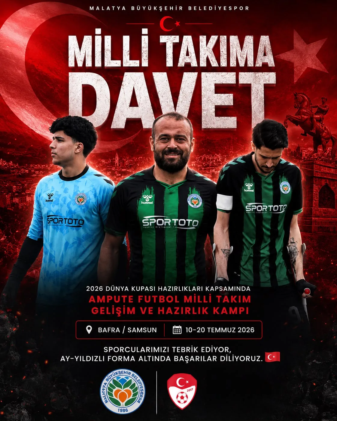 MALATYA BÜYÜKŞEHİR BELEDİYESPOR’DAN  3 SPORCU A MİLLİ TAKIM YOLUNDA