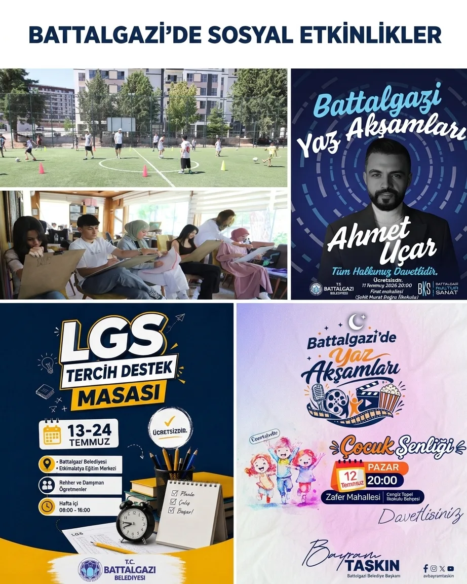Battalgazi'de Her Yaşa Yönelik Yaz Etkinlikleri