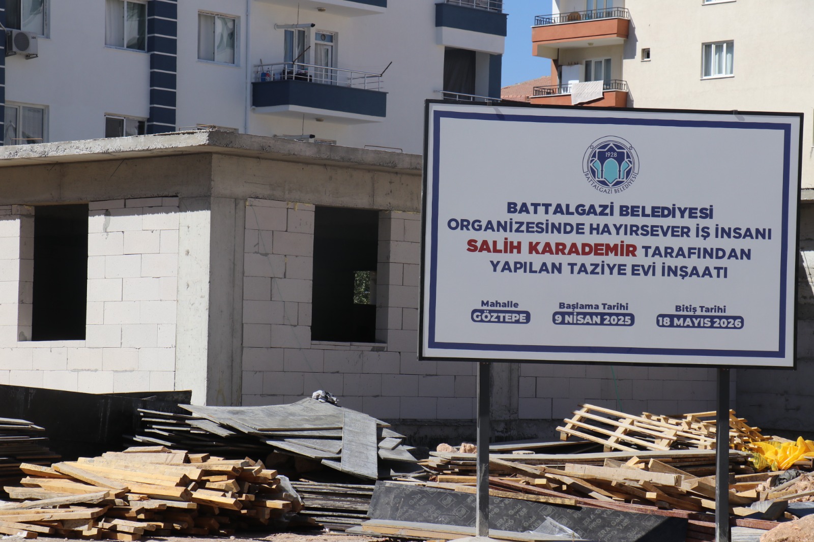 Battalgazi'de Hayırsever İş Adamı Salih Karademir'in Desteğiyle Taziye Evi Yapılıyor
