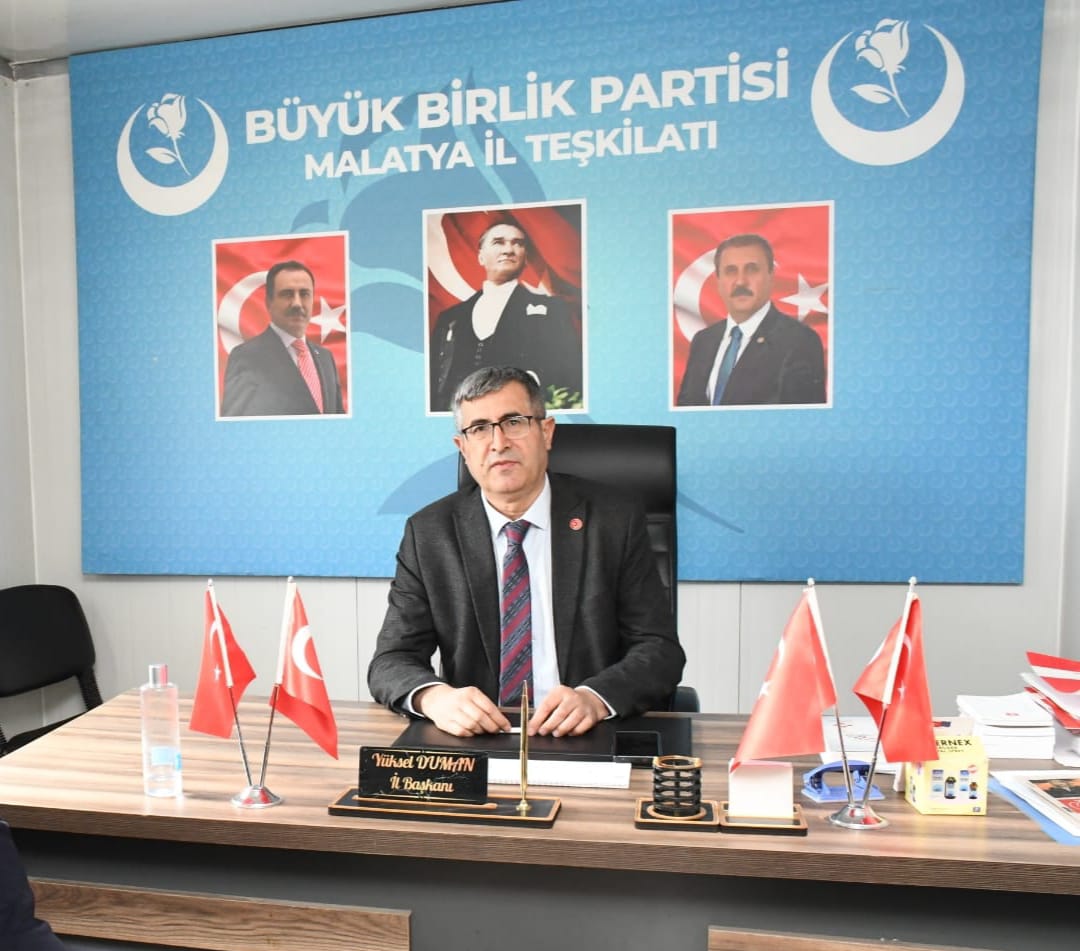 Büyük Birlik Partisi Malatya İl Başkanlığı'ndan Gündeme Dair Açıklama