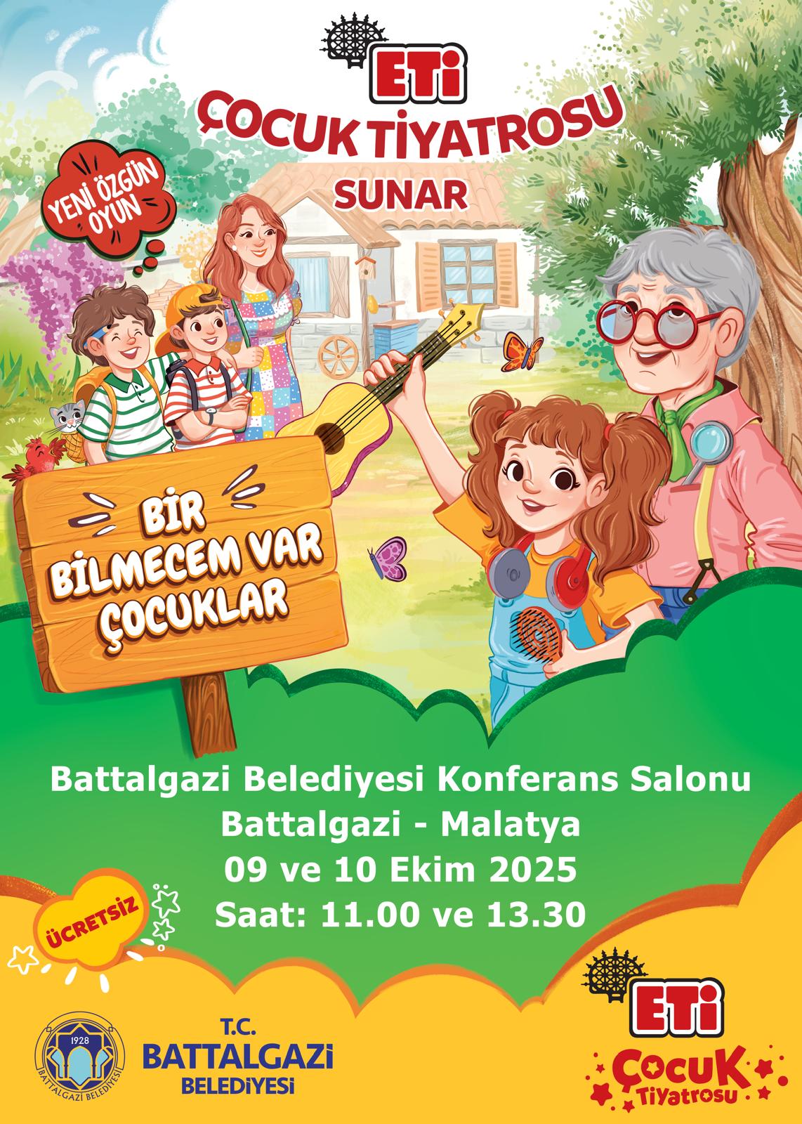 Eti Çocuk Tiyatrosu Battalgazi'de Çocuklarla Buluşacak