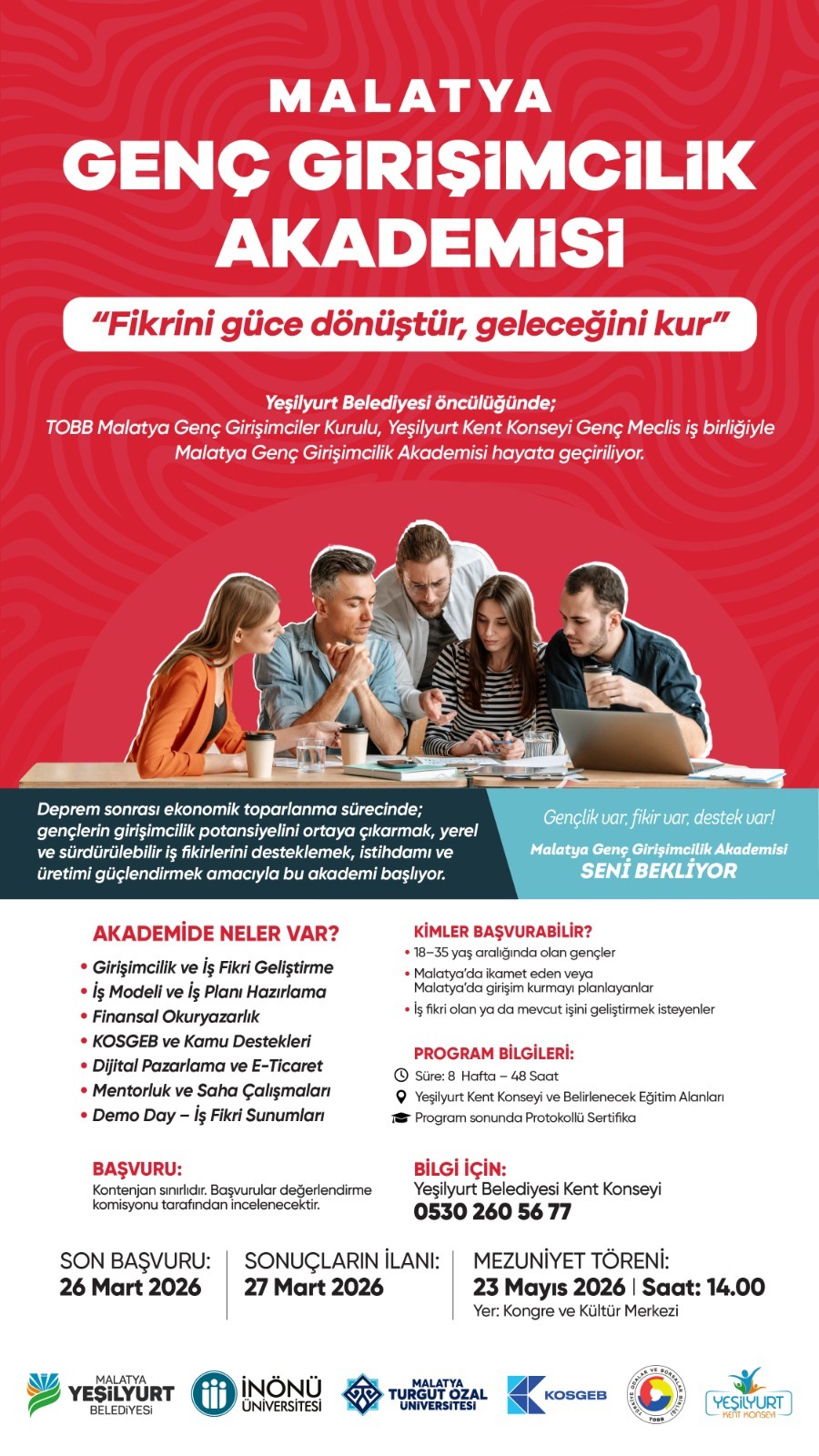 Malatya'da Genç Girişimcilik Akademisi 28 Mart'ta Başlıyor