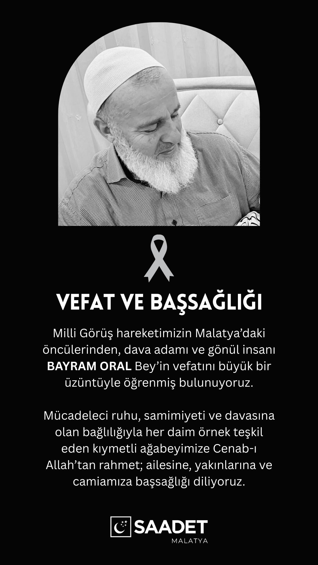 Malatyalı İş İnsanı Bayram Oral Vefat Etti