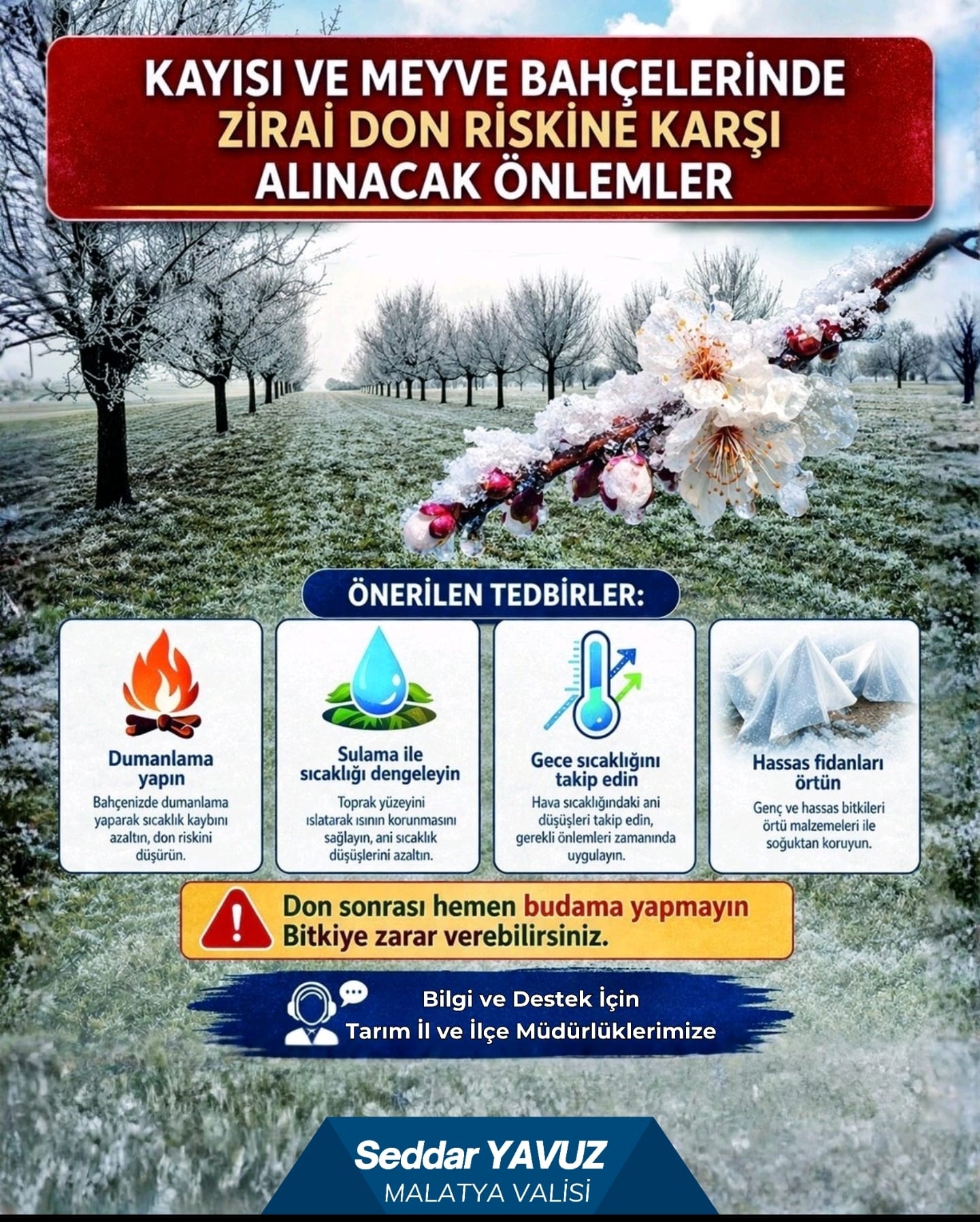 Zirai Don Riskine Karşı Üreticilerimize Önemli Uyarı ve Korunma Tedbirleri
