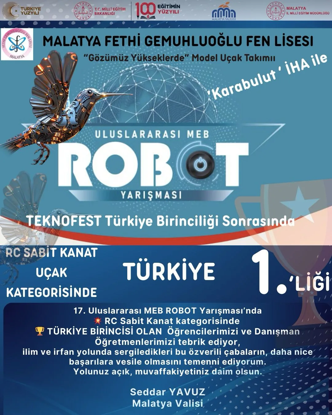 Fethi Gemuhluoğlu Fen Lisesi'nden Büyük Başarı!