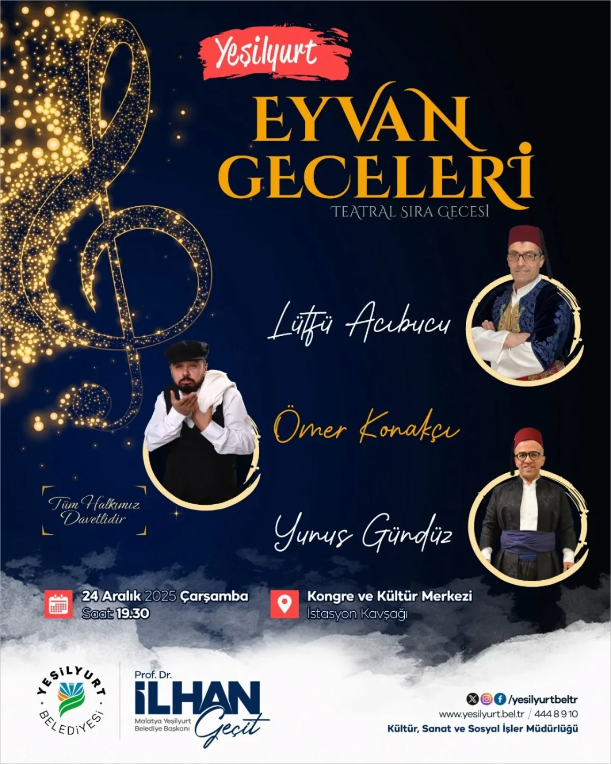 "Yeşilyurt'ta Eyvan Geceleri" 24 Aralık'ta Sanatseverlerle Buluşuyor